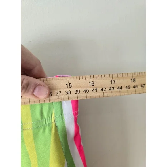 Gretchen Scott Tropical Print Pull On Skirt Women Size Medium Neon Pink Green - Picture 7 of 10